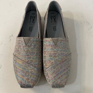 TOMS metallic animal print shoes